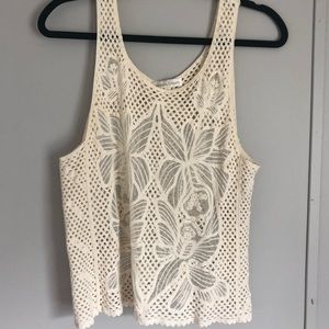 Cream Crochet Tank